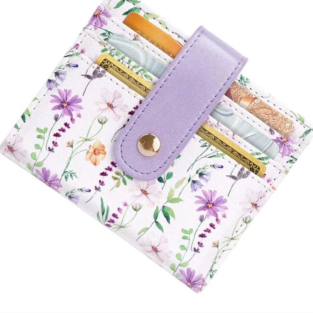 Floral Card Holder with Lavender Accent